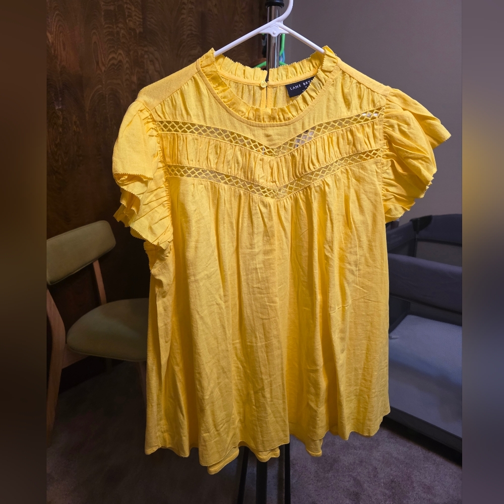 NWT Lane Bryant Yellow Summer Blouse 18/20